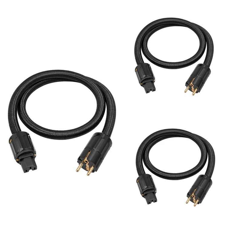 12AWG Hifi Power Cable, Hifi Power Cable EU Power Cable, 250V/15A For Speakers, Subwoofer, Turntable, Amplifier