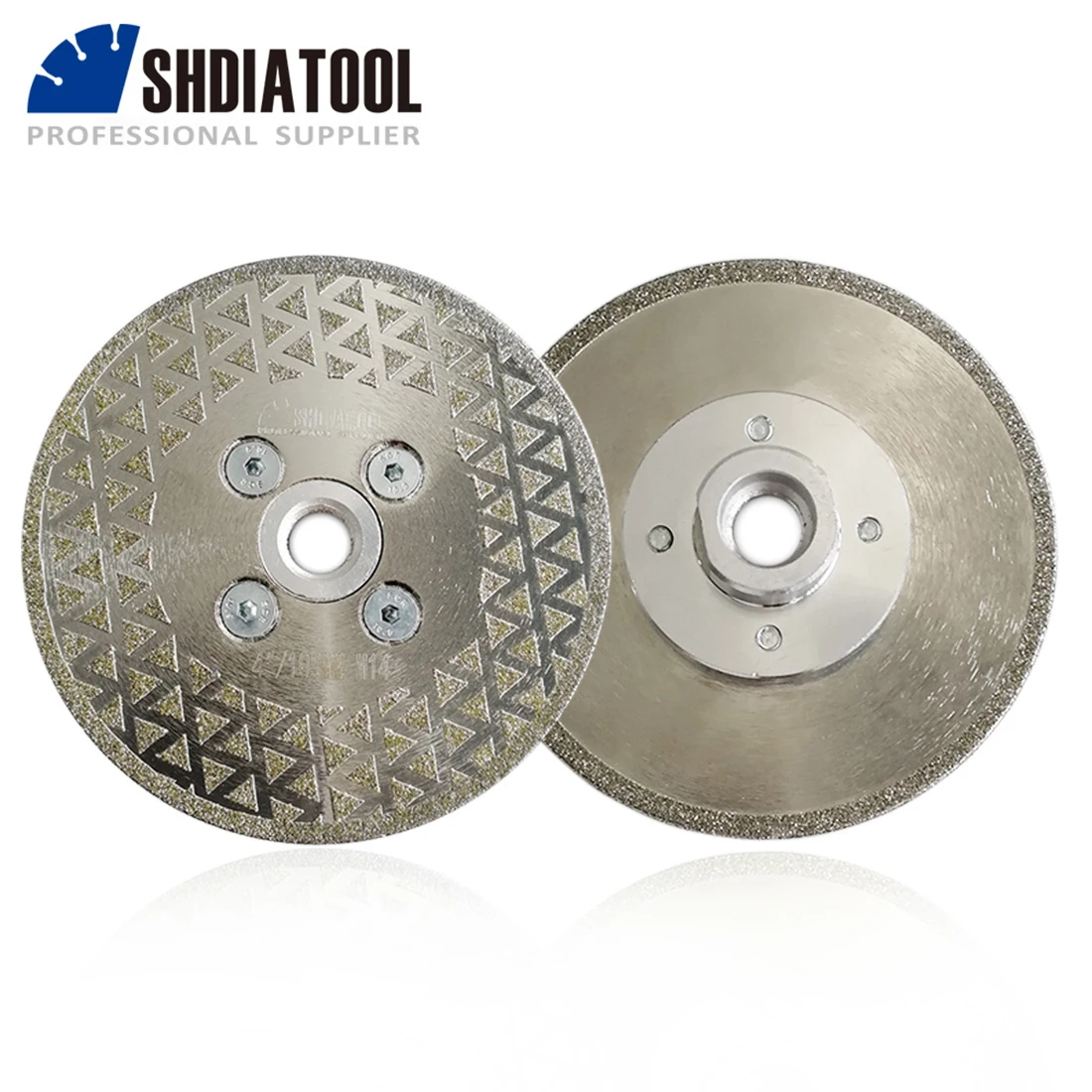 SHDIATOOL 2pcs/pk 4inch M14 Single Side Coated Diamond Saw Disc 105mm Electroplated Diamond Cutting & Grinding blade M14 Thread