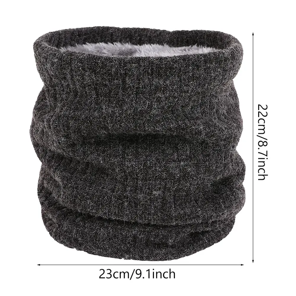 Women Men Soft Fleece Lined Thick Knitted Scarf Winter Warm Double-layer Neck Warmer Circle Loop Scarves Shawl Wrap Neckerchief