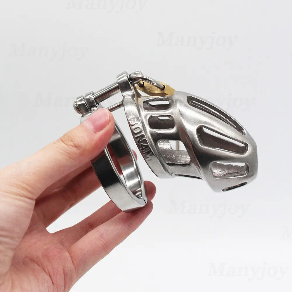 Manyjoy High Quality Stainless Steel Chastity Cock Cage Device Metal BON4M with 4 Size Rings BDSM Restraint Adult Sex Toys Men