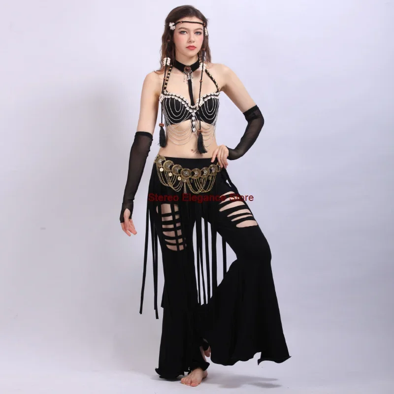 

Exotic Belly Dance Costume Five Piece Tassel Dance Platform Costume Performance Costume Minority Tribal European and American