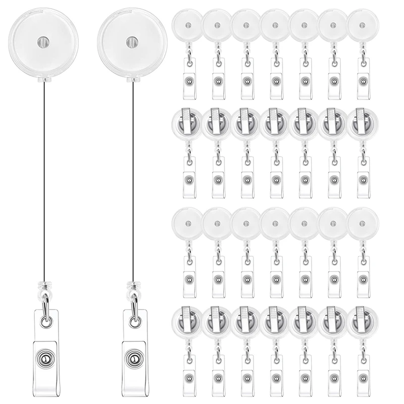 

HOT Badge Reels Retractable with Swivel Alligator Clip Holder Translucent