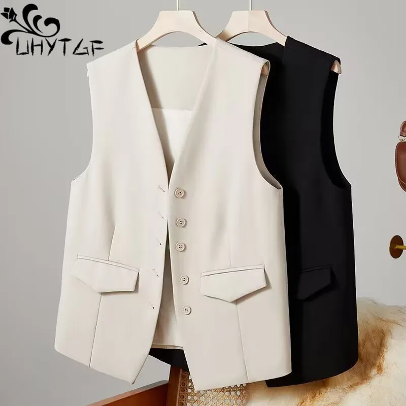 Blazer court en fibre à boutonnage simple pour femmes, manteau en émail fin, col en V, boutons minces, gilet d'été