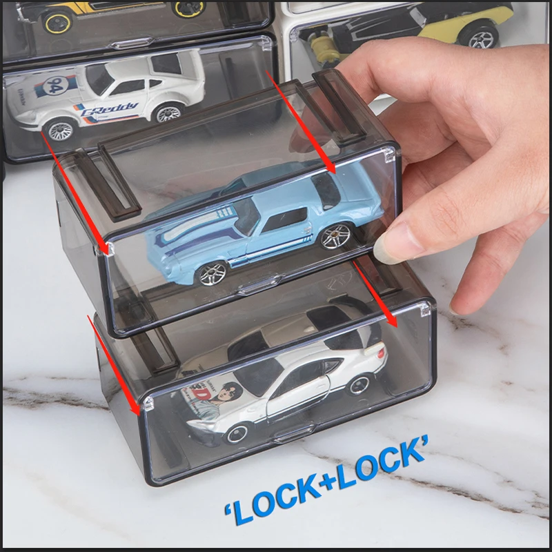 Hot 1/64 Diecast Model Car Display Box Storage Box High-grade with Fasteners Be connected for Hot Wheels MiniGT (Without Car)