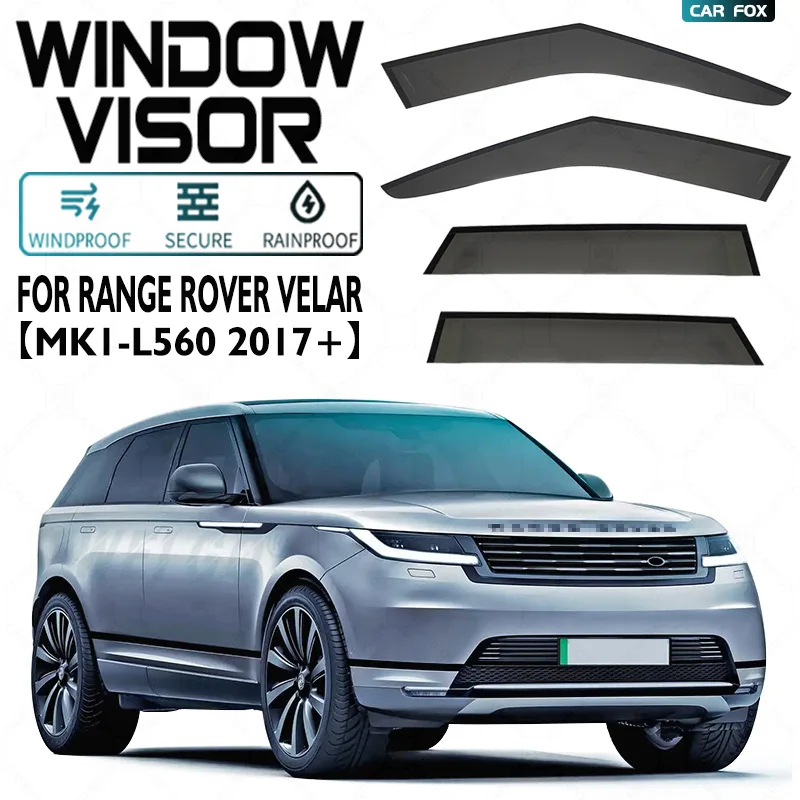 4Pcs For Range Rover Velar L560 2017+ Car Window Visor Awning Shelters Windshield Side Window Rain Sun Shade Auto Accessories
