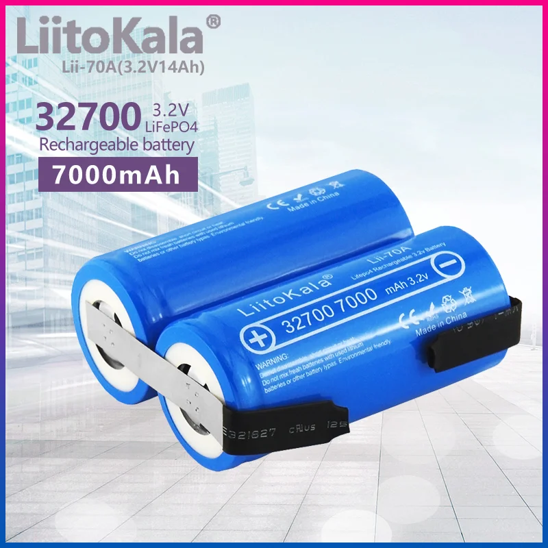 LiitoKala Lii-70A 3.2V14Ah 32700 7000mah 2P LiFePO4 bateria 35A ciągłe rozładowanie maksymalnie 55A bateria o dużej mocy