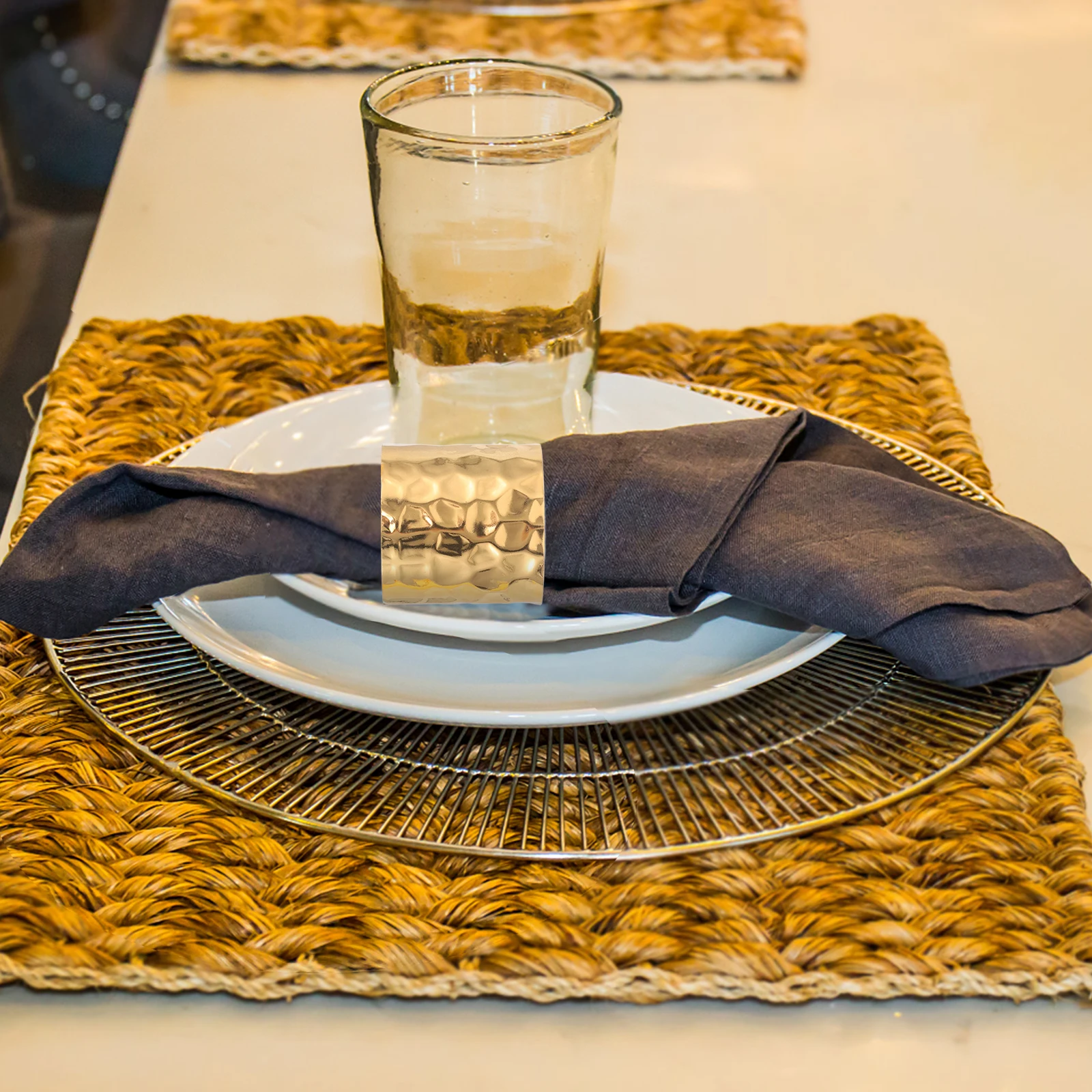 

12 Pcs Napkin Ring Farmhouse Festival Metal Gold Holders Rings Dinner Golden Dining Table