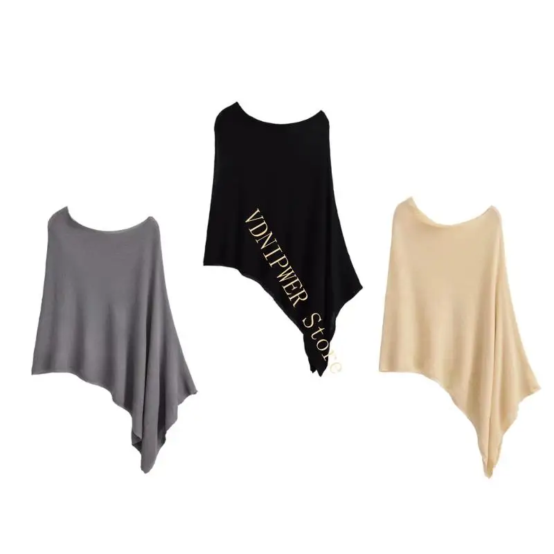 

Lightweight Breathable Knit Shawl Wrap For Women Comfortable Summer Spring Outdoor Travel Casual Capelet Easy Fold D08E