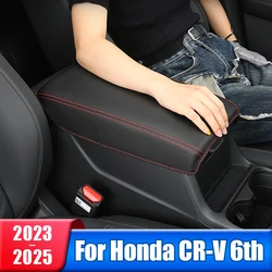 Car Center Console Armrest Box Cover For Honda CRV 6th Gen 2023 2024 2025 CR-V Hybrid Microfiber Leather Case Accessories