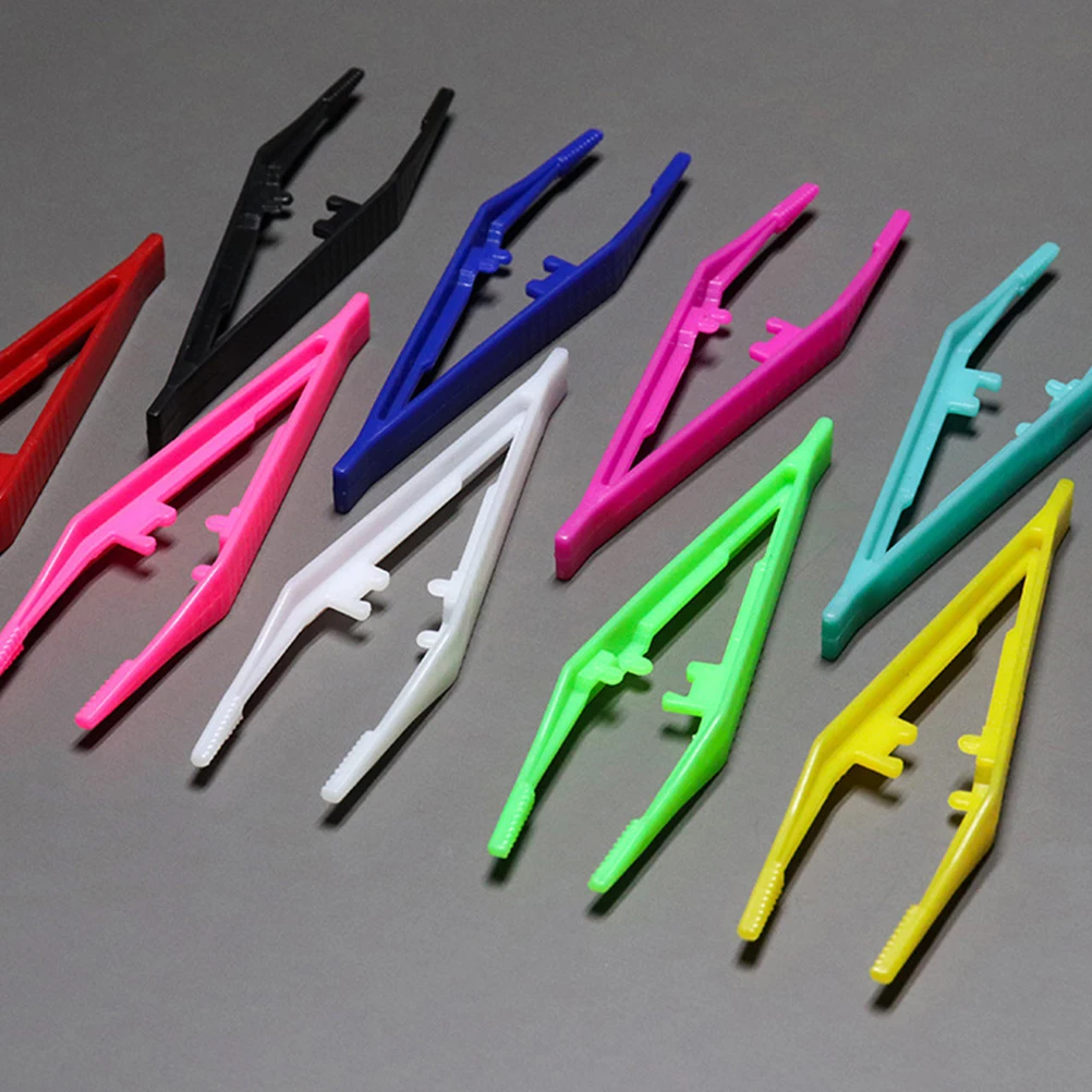 24Pcs Fake Eyelash Tweezers Ergonomic Design Plastic Makeup Clips for Effortless Lash Fixing Hygienic Reusable Beauty