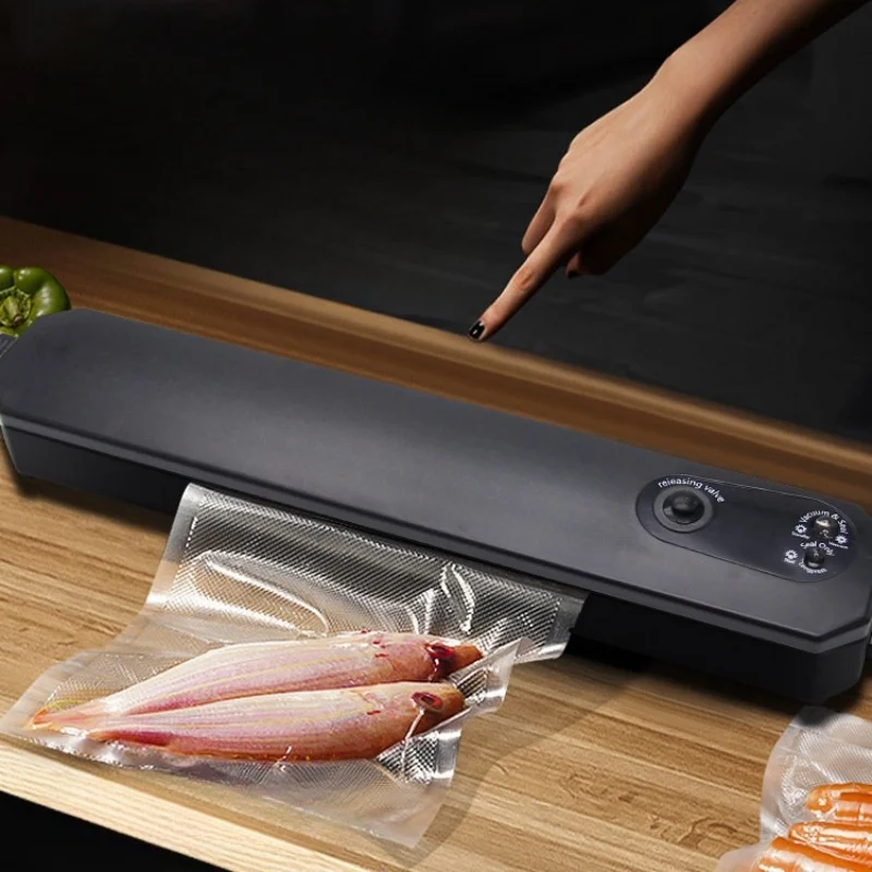 Small household automatic electric vacuum sealer for sustainable plastic preservation of food, bathroom products, and toilet sup