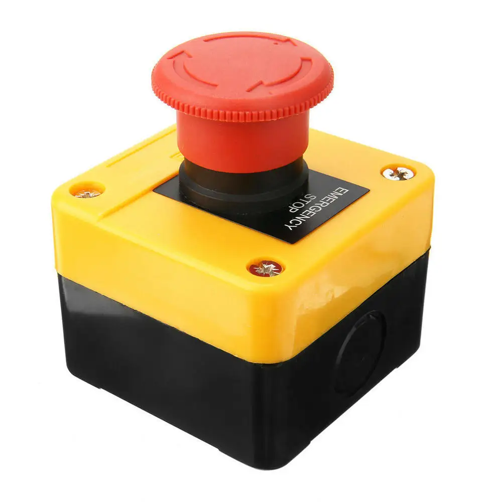 Red Mushroom Emergency Stop Push Button Switch NO / NC Waterproof 240V 5A