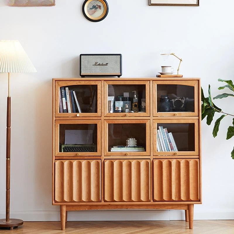 사용자 정의 가능한 북유럽 빈티지 캐비닛 스토리지 스토리지 격자 캐비닛 현대 입구 체리 다기능 버킷 캐비닛