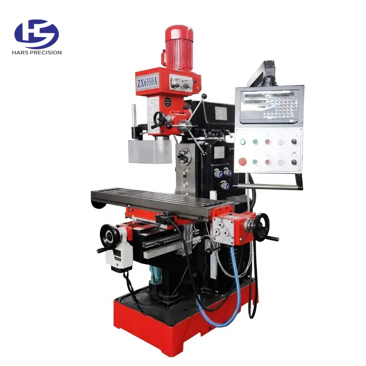 ZX6350A Vertical Metal Milling Machine China HARS Brand 1.5 KW/2.2KW R8/NT30 Spindle Taper Light