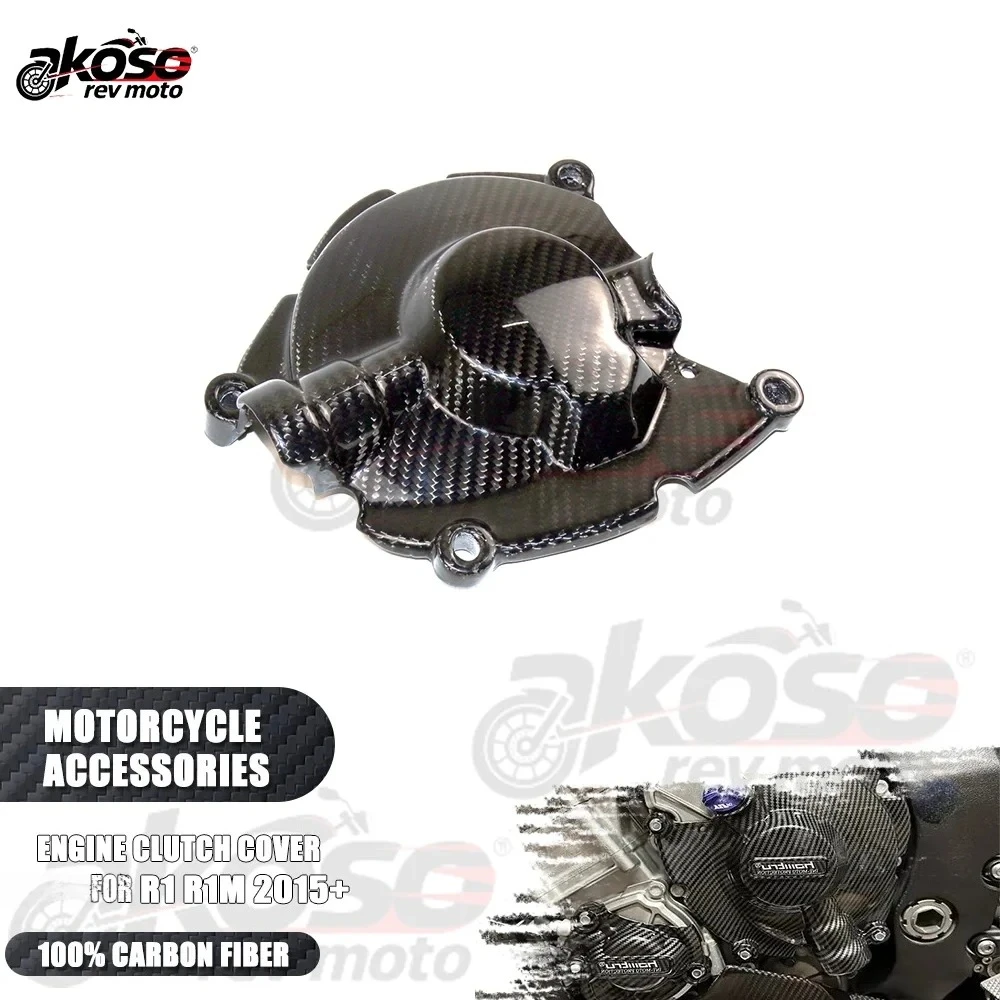 

Engine Clutch Cover Protection Crankcase Stator Plates Motorcycle Accessories For Yamaha R1 R1M 2015-2024 Supplies Carbon Fiber