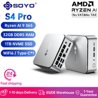 SOYO S4 Pro Mini PC AMD Ryzen AI 9 365 (up to 5.0GHz 10C/20T) 32G DDR5 1TB NVME SSD Dual 4K WiFi6 Win11Pro Mini Gaming Computer