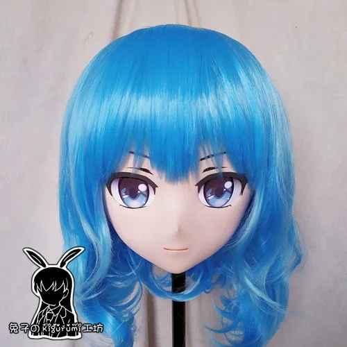 (Rabbit 40) Handmade Female Resin Crossdress Pretty Girl Head Lolita Doll Mask Japanese Anime Cosplay Kigurumi Mask Crossdresser