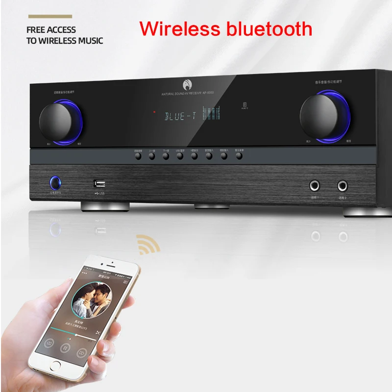 850W WiFi Smart Voice High Power 5.1 Power Amplifier Home HD Amplifier Bluetooth HiFi Fiber Coaxial Lossless Decoding