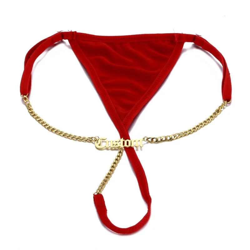 

Индивидуальное название, женские сексуальные трусики, персонализированные стринги с металлическими буквами, стринги, женское нижнее белье, трусы