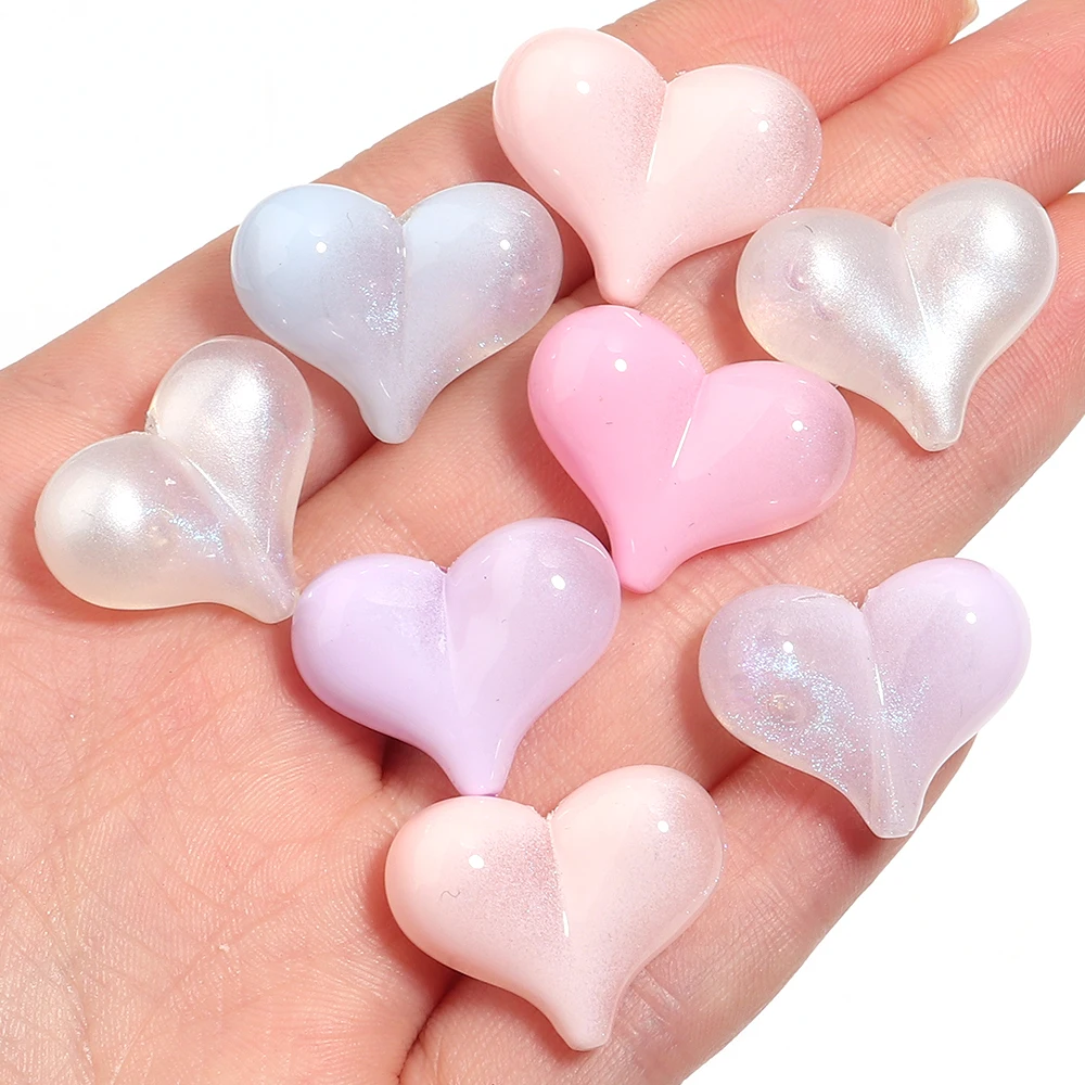 

5Pcs 17.5x22mm Color Acrylic Big Peach Heart Loose Spacer Beads For Handmade Crafts Making DIY Beading Accessories