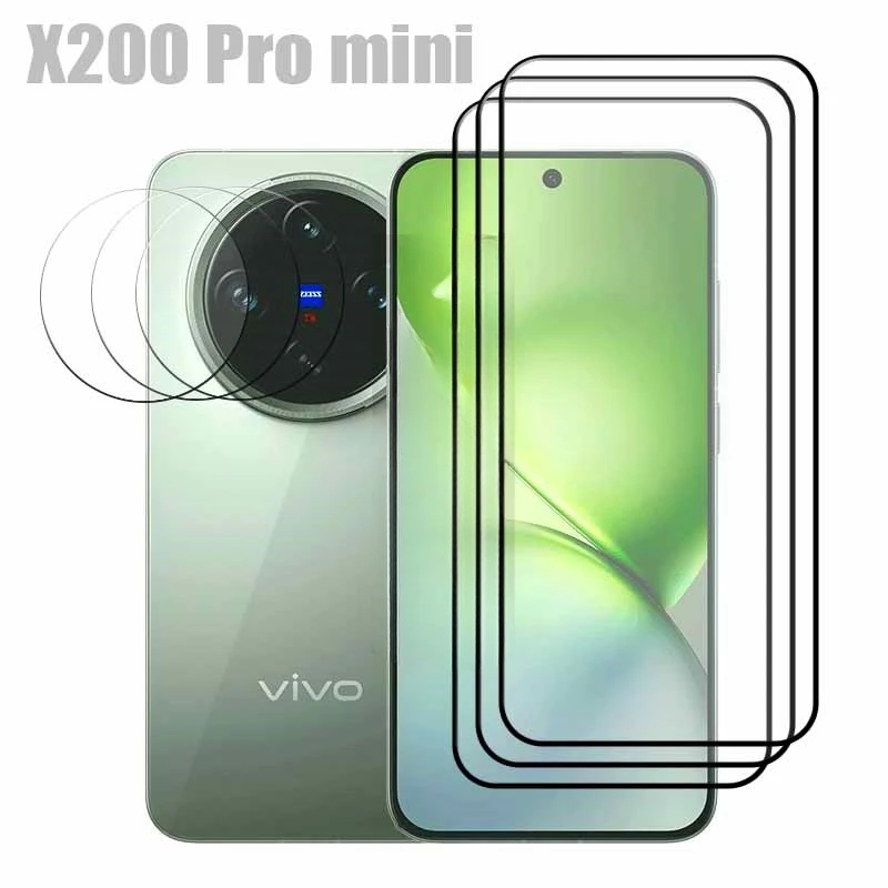 

6in1 For VIVO X200Pro Mini Tempered Front Glass film Shockproof Anti-Scratch For VIVO X200Pro MINI Soft fiber Lens film