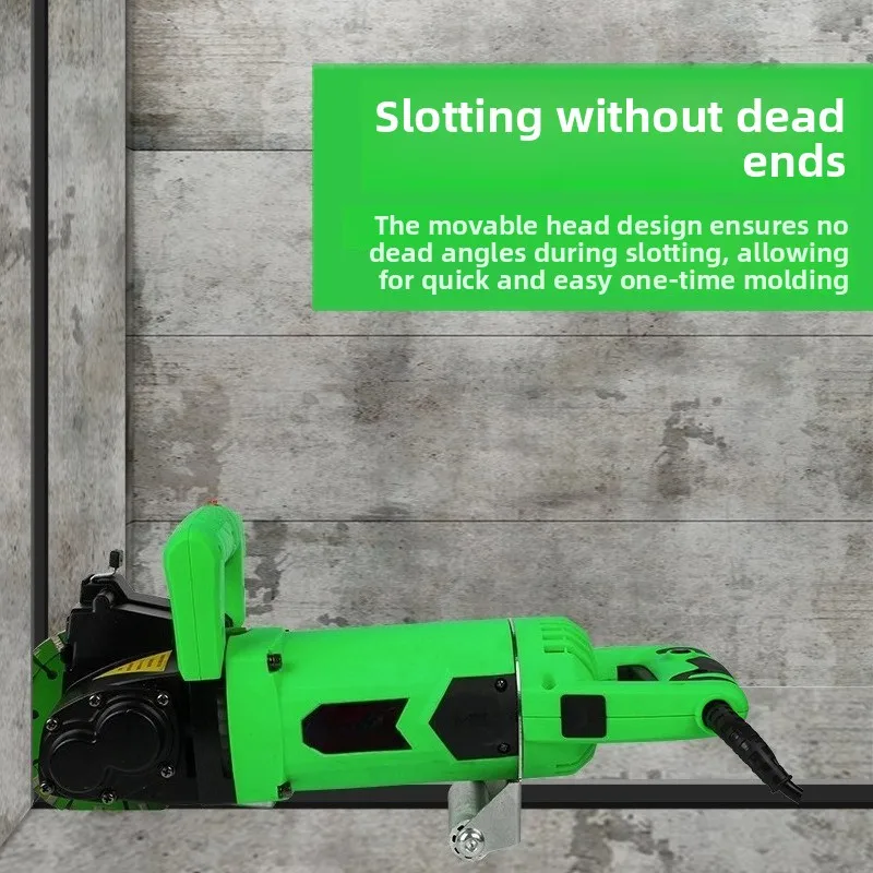 Electric Wall Chaser Groove Cutting Machine Forming Dust-Free Concrete Wall Slotting Cutter for Water & Electricity Installation