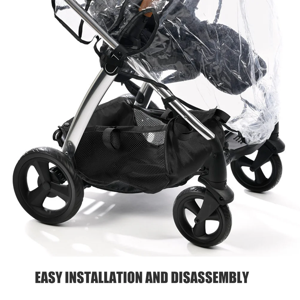 2 قطعة سلة التخزين عربة التثبيت السريع للإزالة قابل للغسل شبكة شبكة بضائع لعربة يدفع باليدين السفر الأساسية الأبوة والأمومة يجب #2