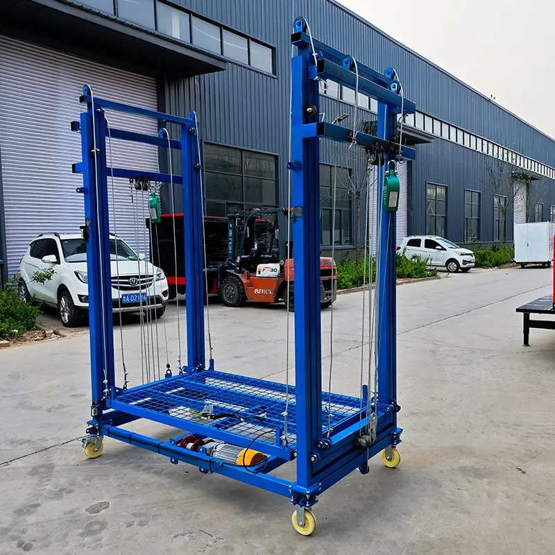 Three Point Type 500kg 2m 6m 10m Foldable Electric Scaffolding Lifting Platform Electric Lifting Scaffolding for Wall Painting