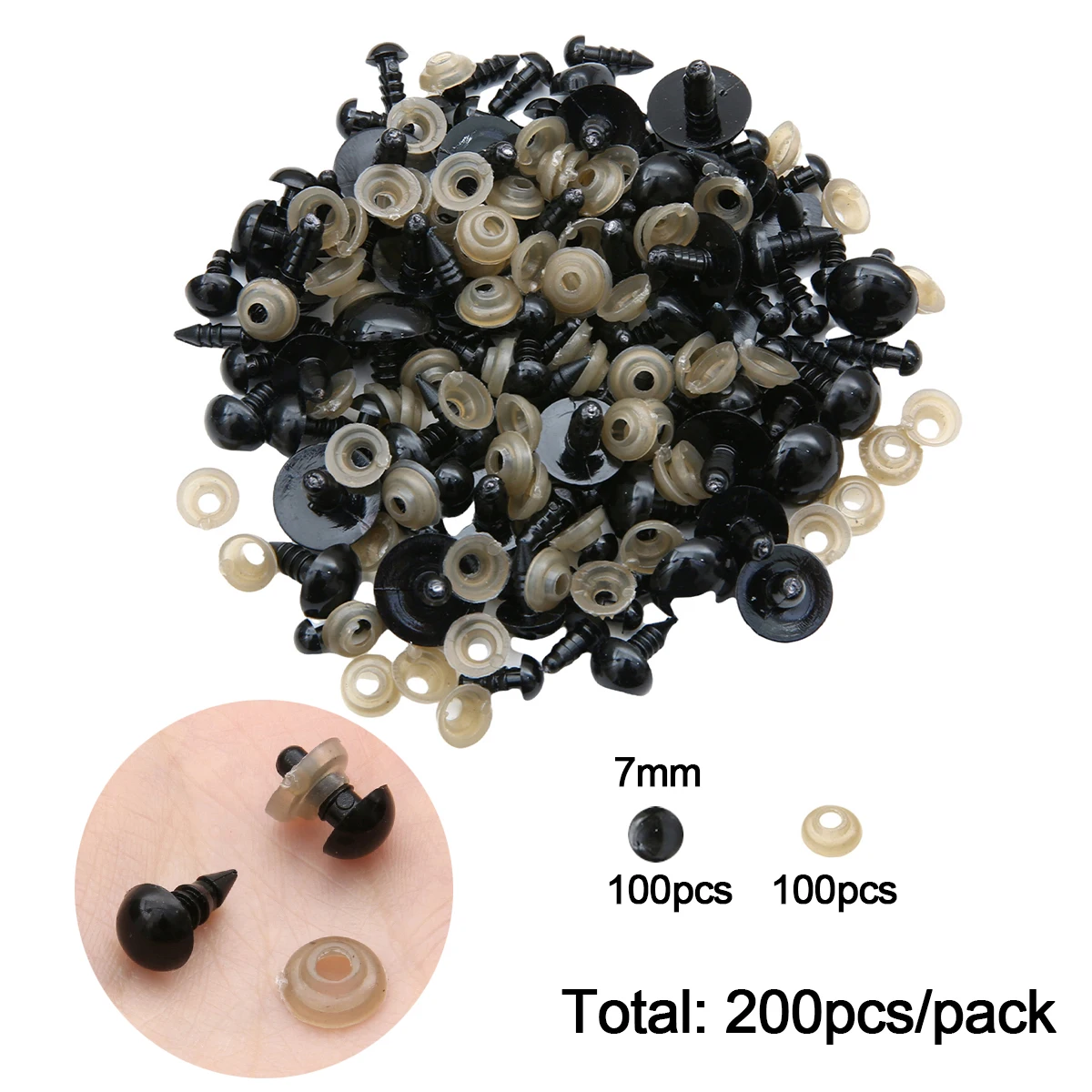 12-460 stuks 5-30mm Zwarte Plastic Veiligheidsogen Multi-Size Geschikt voor DIY Haakwerk Dierenogen Ambachtelijke Decoratie Accessoires