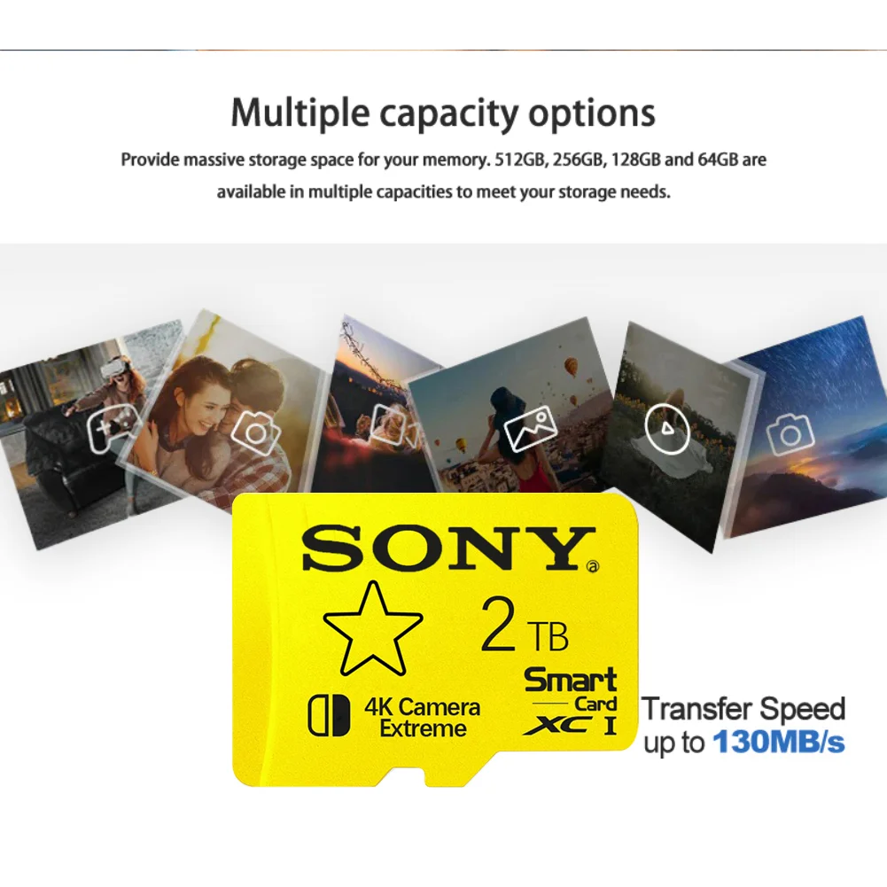 Tarjeta de memoria SONY-MiniSD con adaptador, tarjeta Flash TF para almacenamiento de mapas digitales, 2 TB, 1 TB