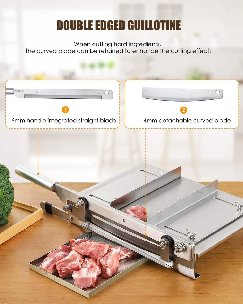 

Ручной измельчитель мяса с двумя лезвиями, резак для костей из нержавеющей стали