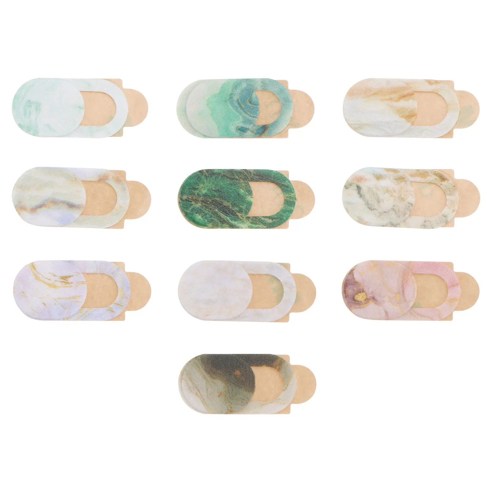 

10pcs Webcam Marble Style Ultra-Thin Camera Protective For Laptop Webcams With Strong Nano Glue Slide Design Easy To Use Privacy