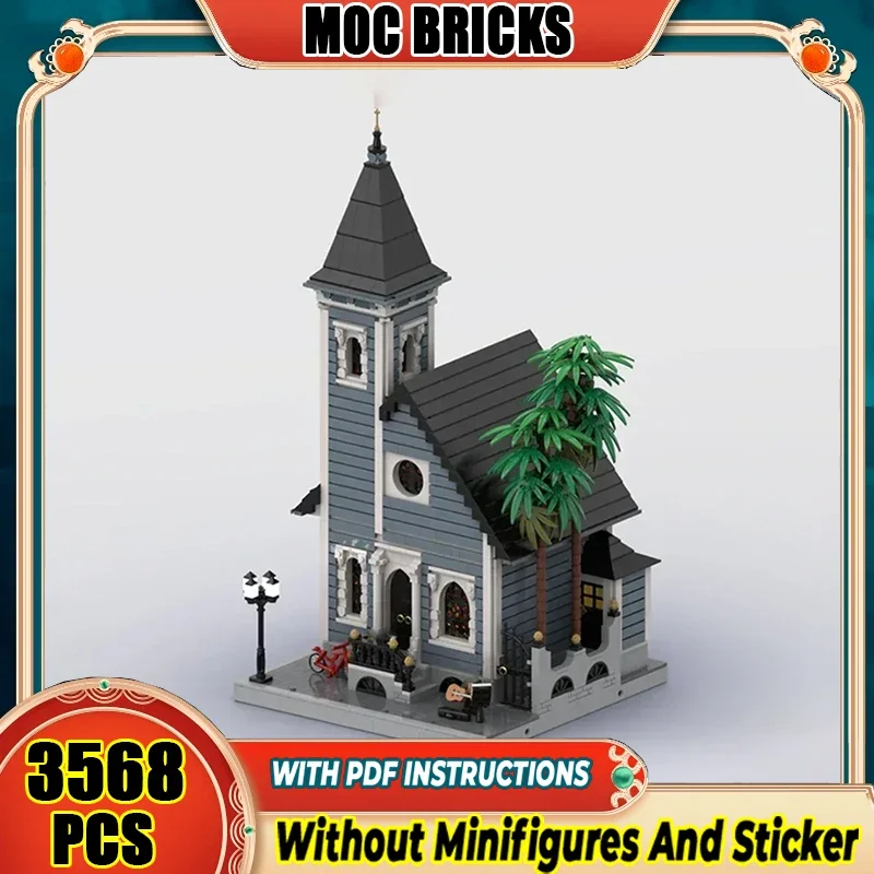 

Medieval Street View Model Moc Building Bricks New Orleans Church Technology Modular Blocks Gift Christmas Toy DIY Sets Assembly