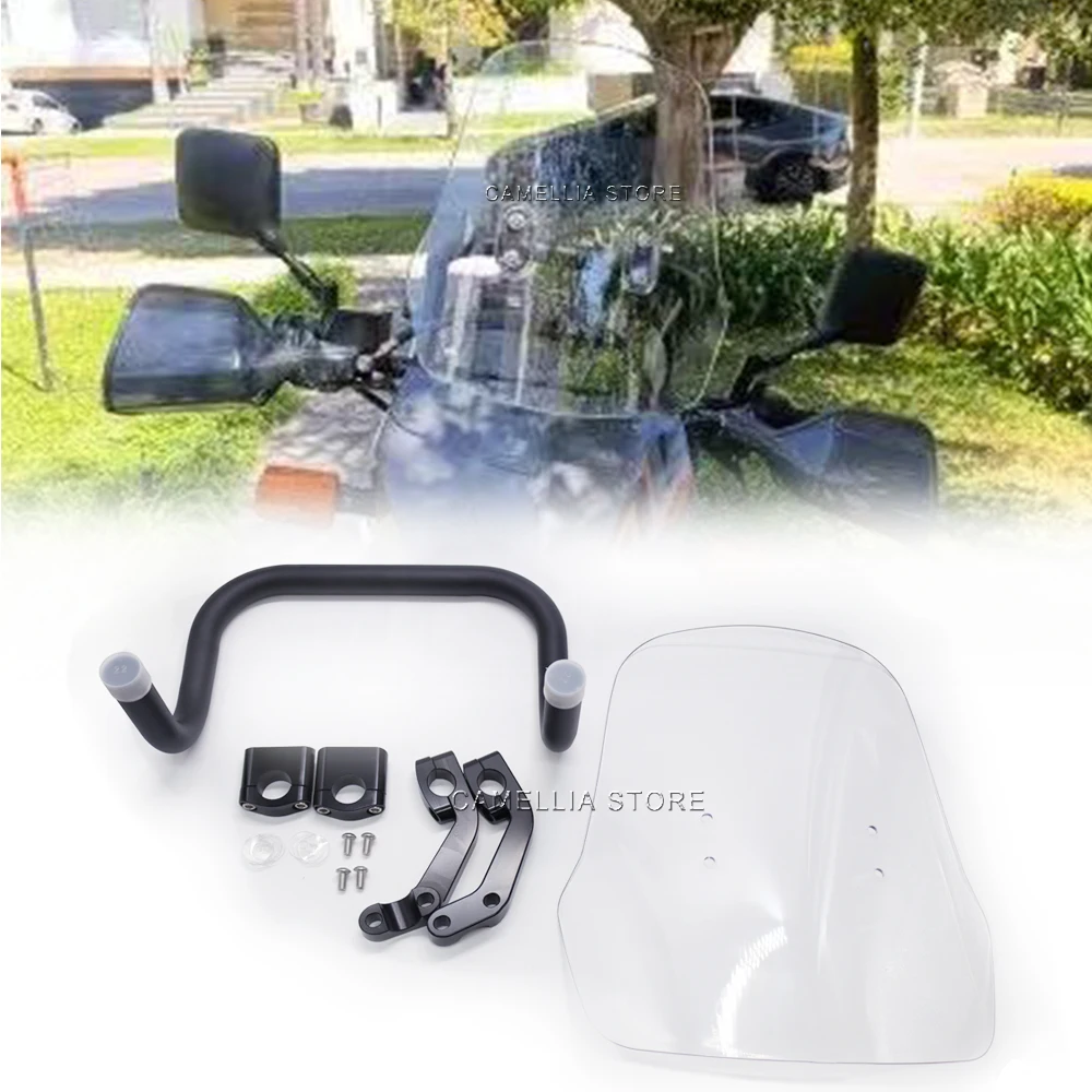 

Motorcycle Windshield Wear-Resistant Black Transparent Windshield Kit Suitable for Honda CRF250LS CRF250M CRF300L 2013-23