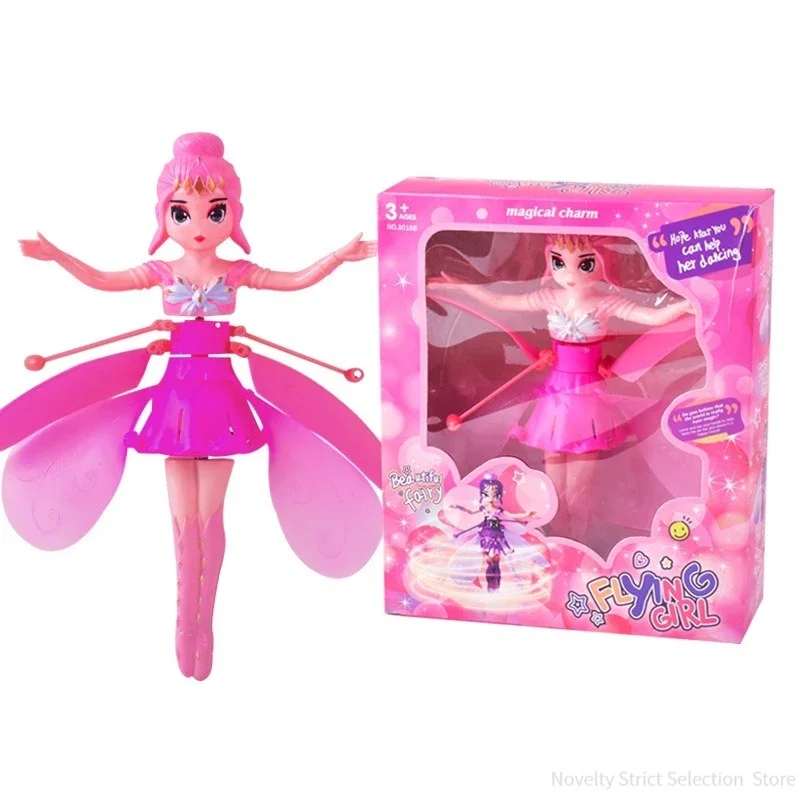 Rotating Luminous Princess Helicopter Doll Dancing Airplane Gesture Induction Luminous Flying Toy Christmas Gift Holiday Gift