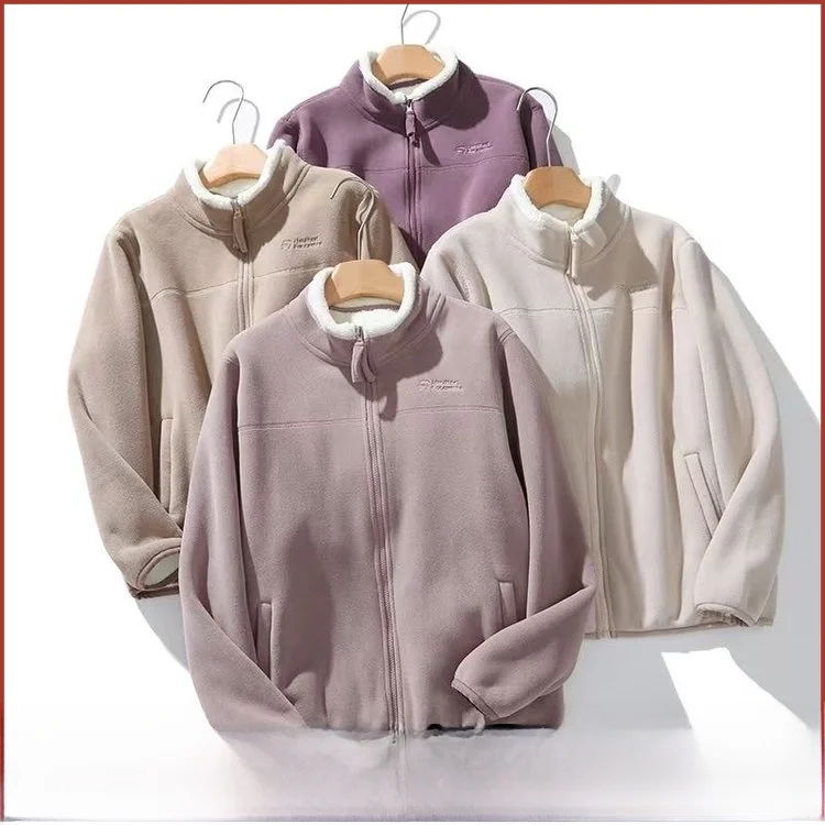 

Warm Comfortable Stand Collar Alpaca Wool Coat Thiened Windproof Open Cardigan Sli All-Match Youth Casual Sle Jaet