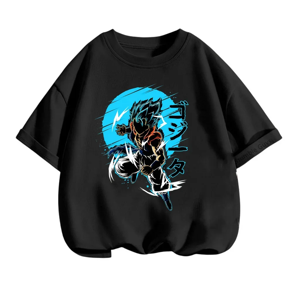 Dragon Ball Cartoon T-shirt infantil, roupas anime, mangas curtas, roupas infantis de verão, meninos e meninas adolescentes, 3 a 14 anos