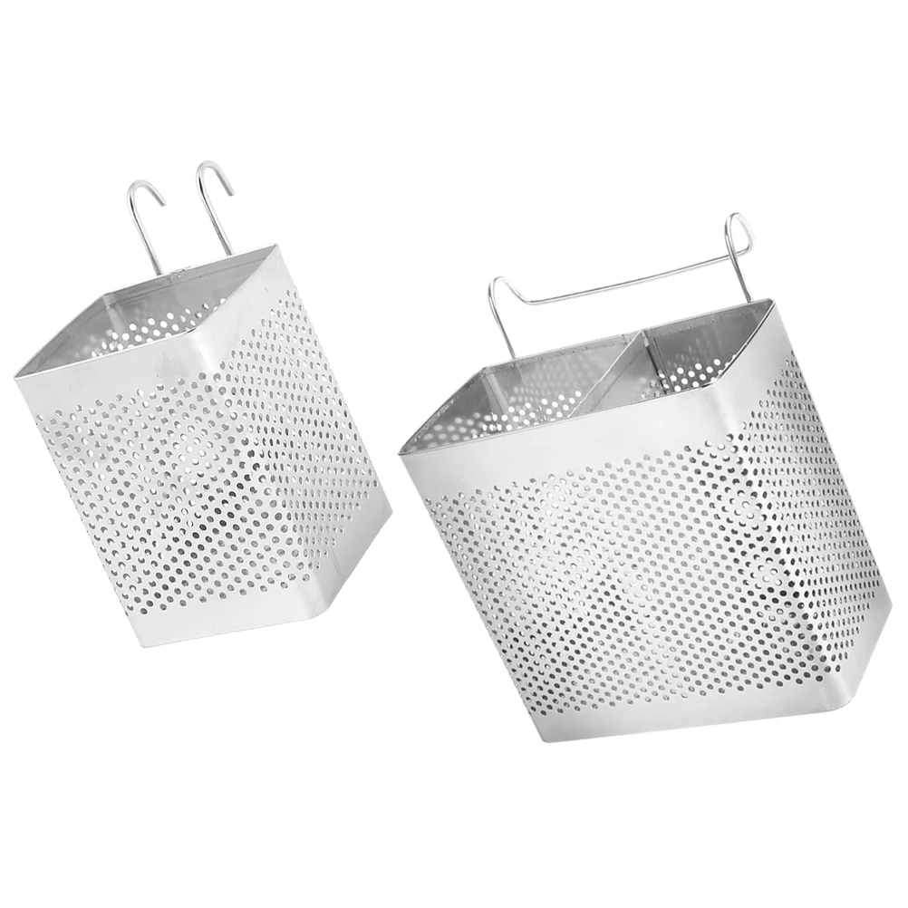 

2 Pcs Chopsticks Holder Cutlery Tableware Hanging Utensil Silverware Drainer Stainless Steel Basket for Dishwasher Universal