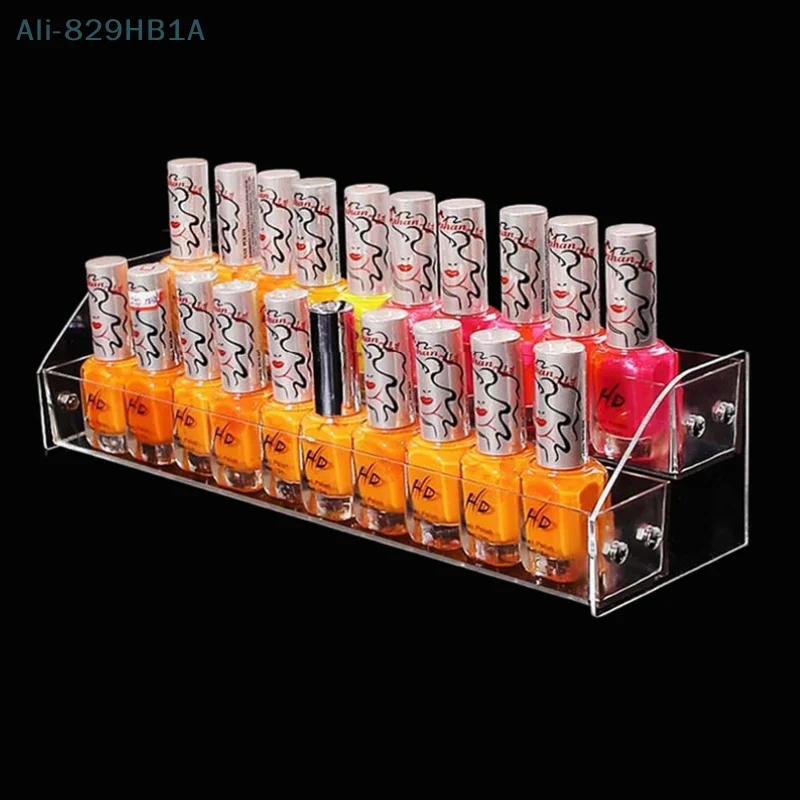 2 Layer Nail Polish Display Box Clear Acrylic Multifunctio Organizers Lipstick Jewelry Polishing Sand Strip Toolbox Makeup Box