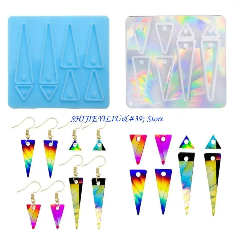 

E21F DIY Crystal Epoxy Resin Silicone Mold Geometric DIY Earring Keychain Pendant Mould Jewelry Making Supplies