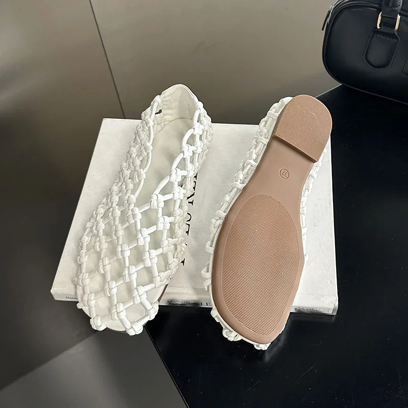 Big Size 43 Fashion Hollow Breathable Women Flats Sandals Slip On Shoes Footwear Female Shallow Ladies Flats Sandals Mules Shoes view 5