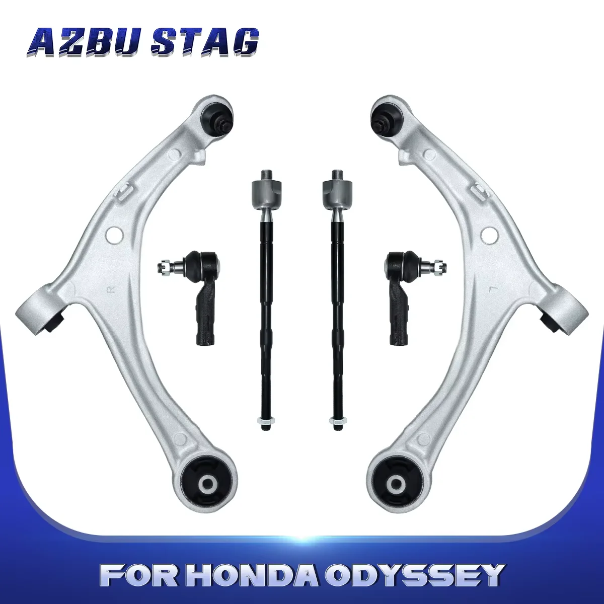 AzbuStag Front Lower Lh Rh Suspension Control Arm Tie Rod 6Pcs for Honda Odyssey 2011 2012 2013 2014 2015 2016 2017 53010TK8A01