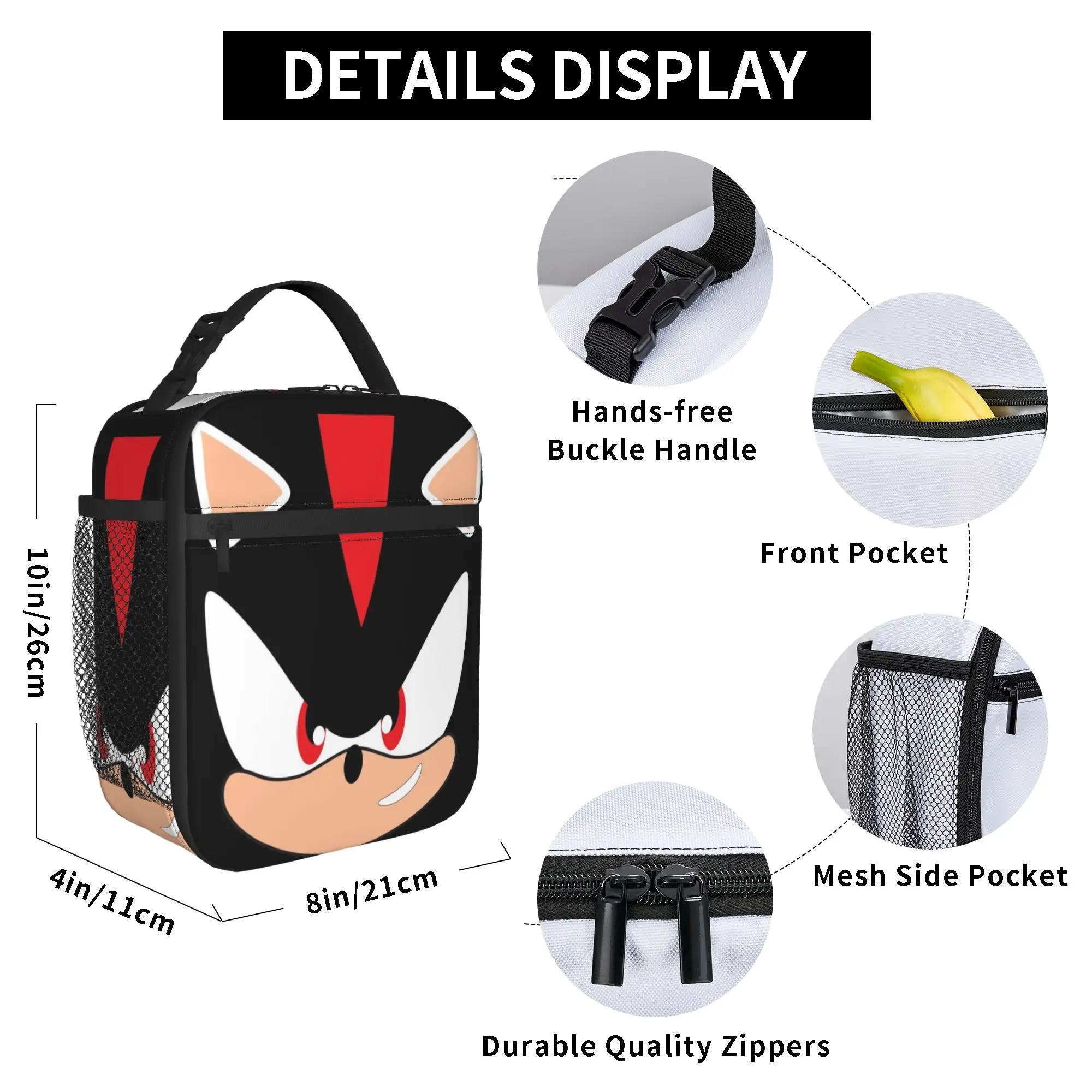 Sonices Thermisch Isolierte Lunch-Taschen für die Arbeit Tragbare Bento-Box für Männer und Frauen Kühltaschen Thermische Lunchboxen – Detail 6