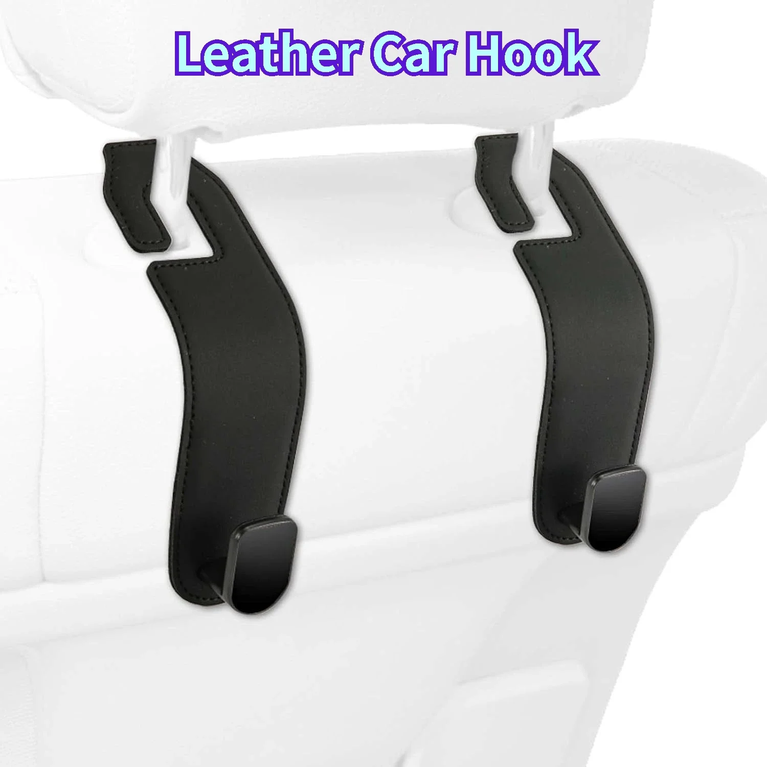 

GEFENSI Upgraded Leather Car Hook Cars Clips Seat Headrest Organizer Holder Auto Fastener Hangers Car Storage Interior Accessori