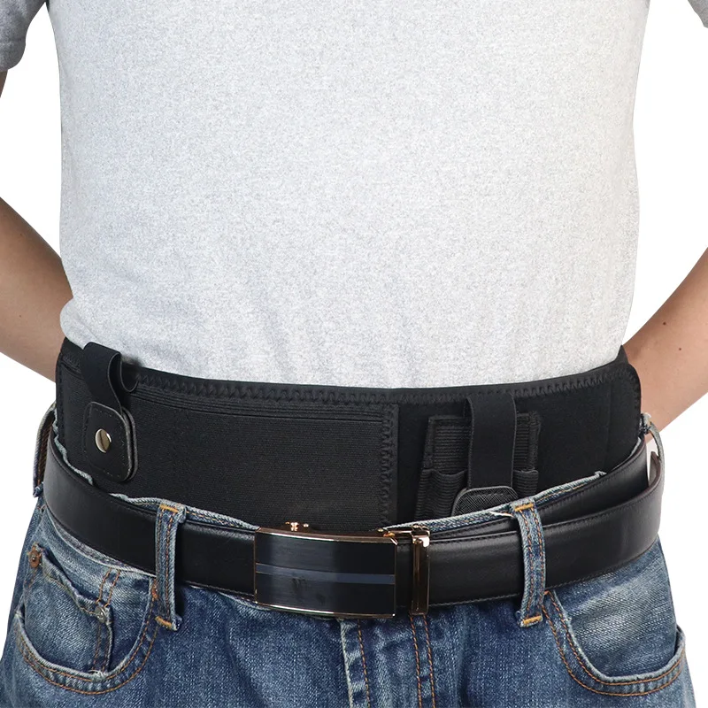 Neoprene Waist Belt Stretch Outdoor Tactical Concealed Waist Holster with Magazine Pouch and Quick-Draw Feature