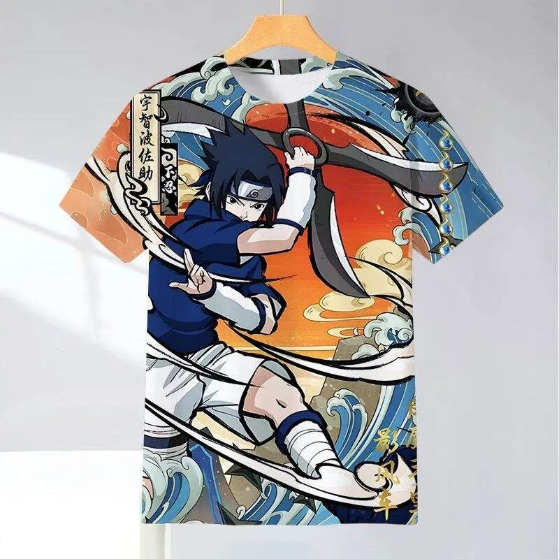2026 New Anime IP Naruto Rock Lee Gaara Sasuke Ukiyo-e Style 3D All-over Print T-Shirt Summer Breathable Unisex Short-Sleeve Top view 5