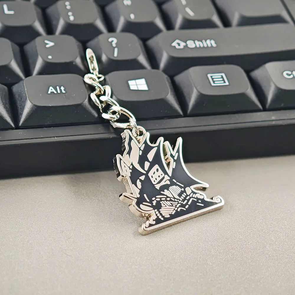 The Pirate Bay Seemonster Oktopus Metall-Schlüsselanhänger Piratenschiff Emaille-Schlüsselring Segelboot Gothic Fan Collection Anhänger Geschenk – Detail 8