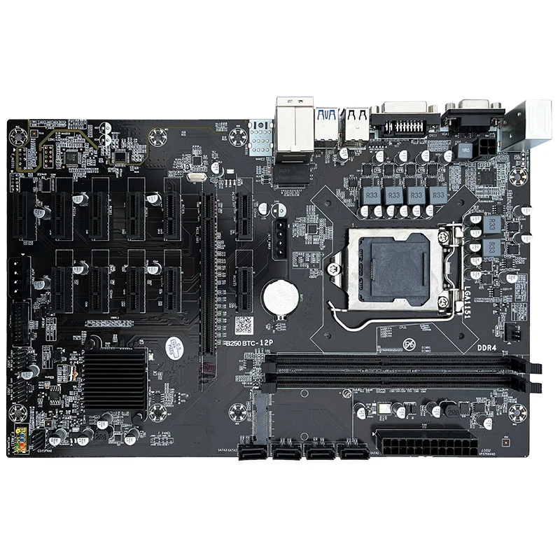 

B250 LGA1151 Motherboard With 12 PCIe GPU Slots Support DDR4 Memory For Multi Graphics Computing Rig