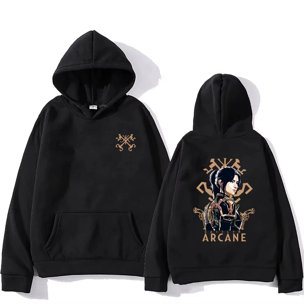 Arcane 2 Caitlyn Hoodie 2025 Anime Men/women Hoodies Harajuku Aesthetic Unisex Winter Fleece Pullover Sweatshirt for Lover Gift