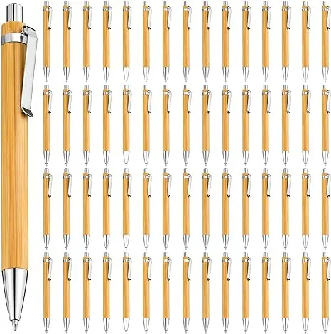 

100PCS Bamboo Ballpoint Pen Stylus Contact Pen Office & School Supplies Pens & Writing Supplies Gifts